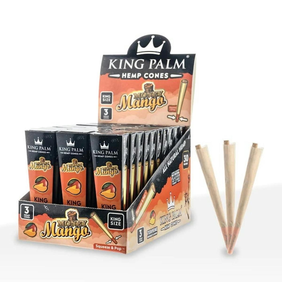 Photo of King Palm l Money Mango King Size Hemp Cones l 3pk