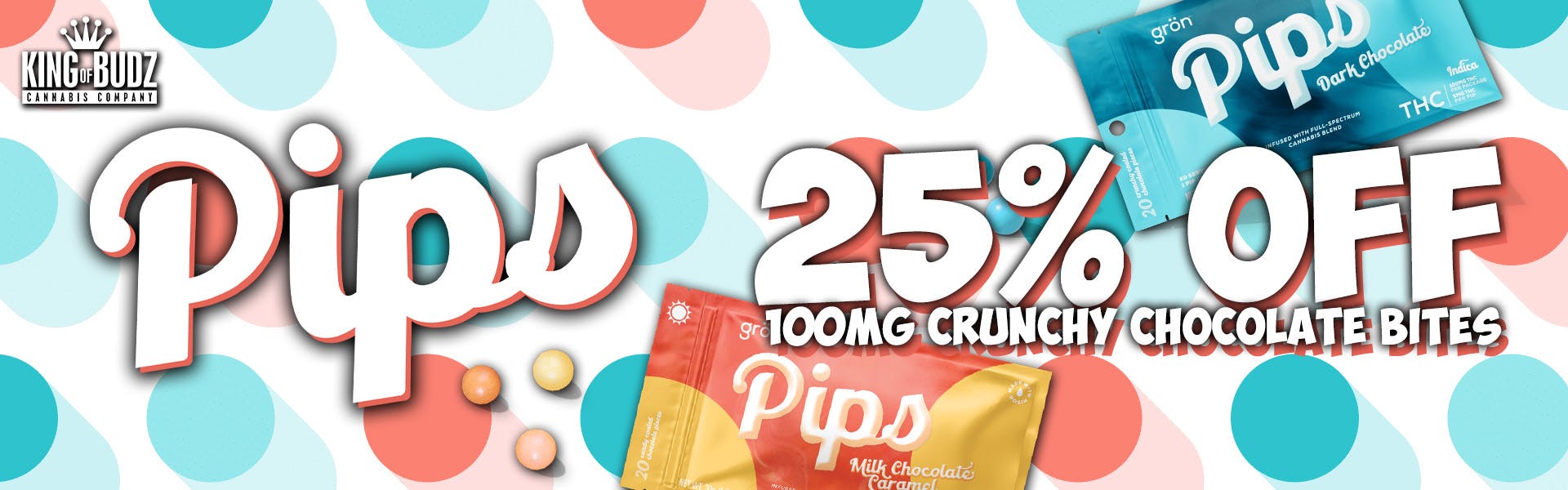 Pips - 100mg Crunchy Chocolate Bites - 25 Percent OFF