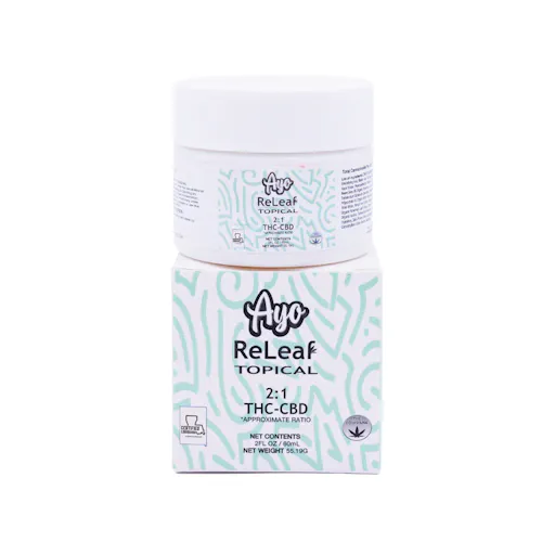 Ayo: Topical | Releaf 2:1 | 300mg THC : 150mg CBD | 60mL-active