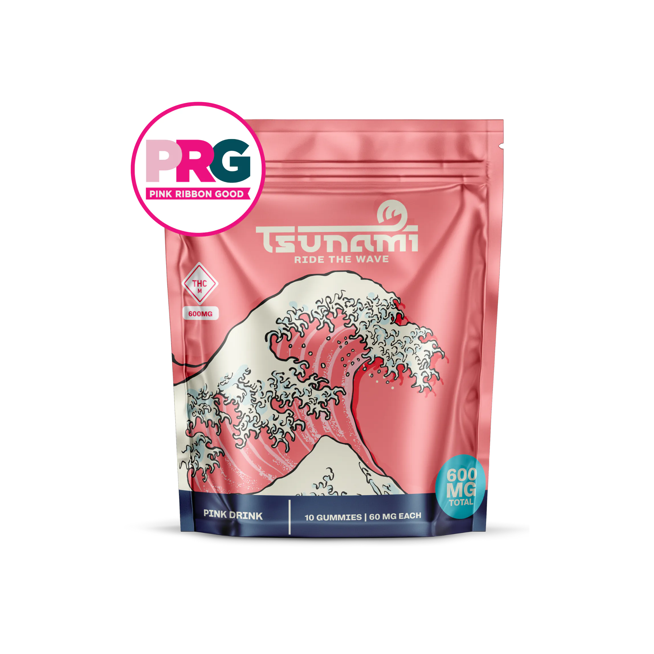 Tsunami Gummies | Pink Drink | 600mg | 10pk | Proper Cannabis