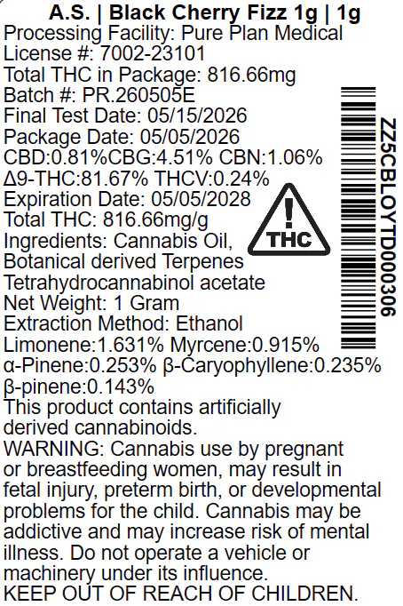 Black Cherry Fizz | Cartridge | 1g | Bloc – South Jordan