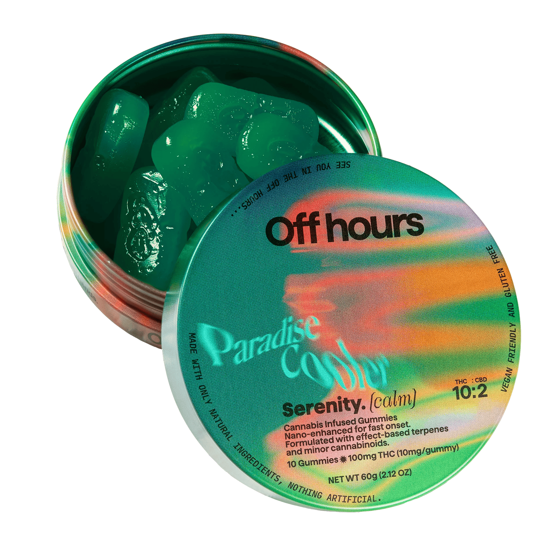 Off Hours - 100mg THC : 20mg CBD Infused Gummies - Serenity Paradise Cooler