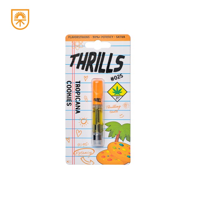 Thrills' strain vapes captivate the essence of each cannabis strain's vibrant personality, inviting you into a world of thrilling flavors and potent highs. Crafted with unwavering quality, each puff promises an exhilarating journey, embracing the unique essence of every strain.