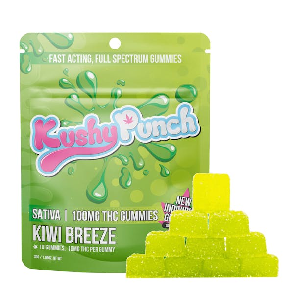 Hybrid Kiwi Breeze Individual Gummies 100mg Rec