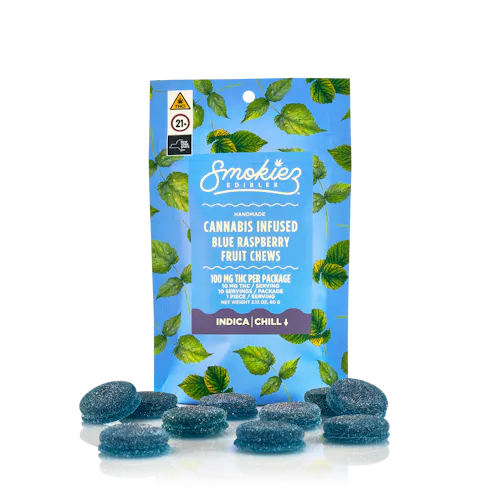 Smokiez Blue Raspberry Fruit Chews 10mg 10pk-1