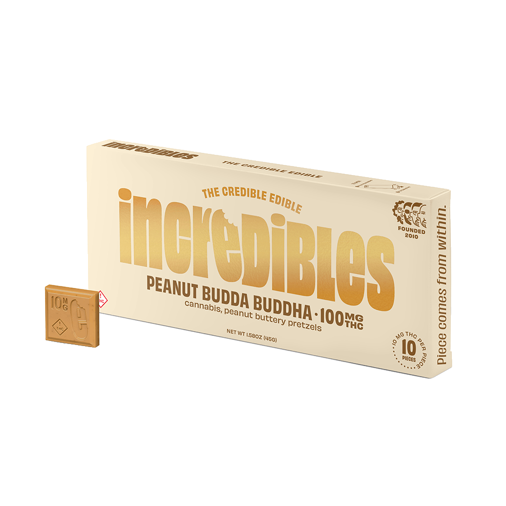 Incredibles | Peanut Butter Buddha | 100mg Chocolate Bar | 1:1 THC:CBD