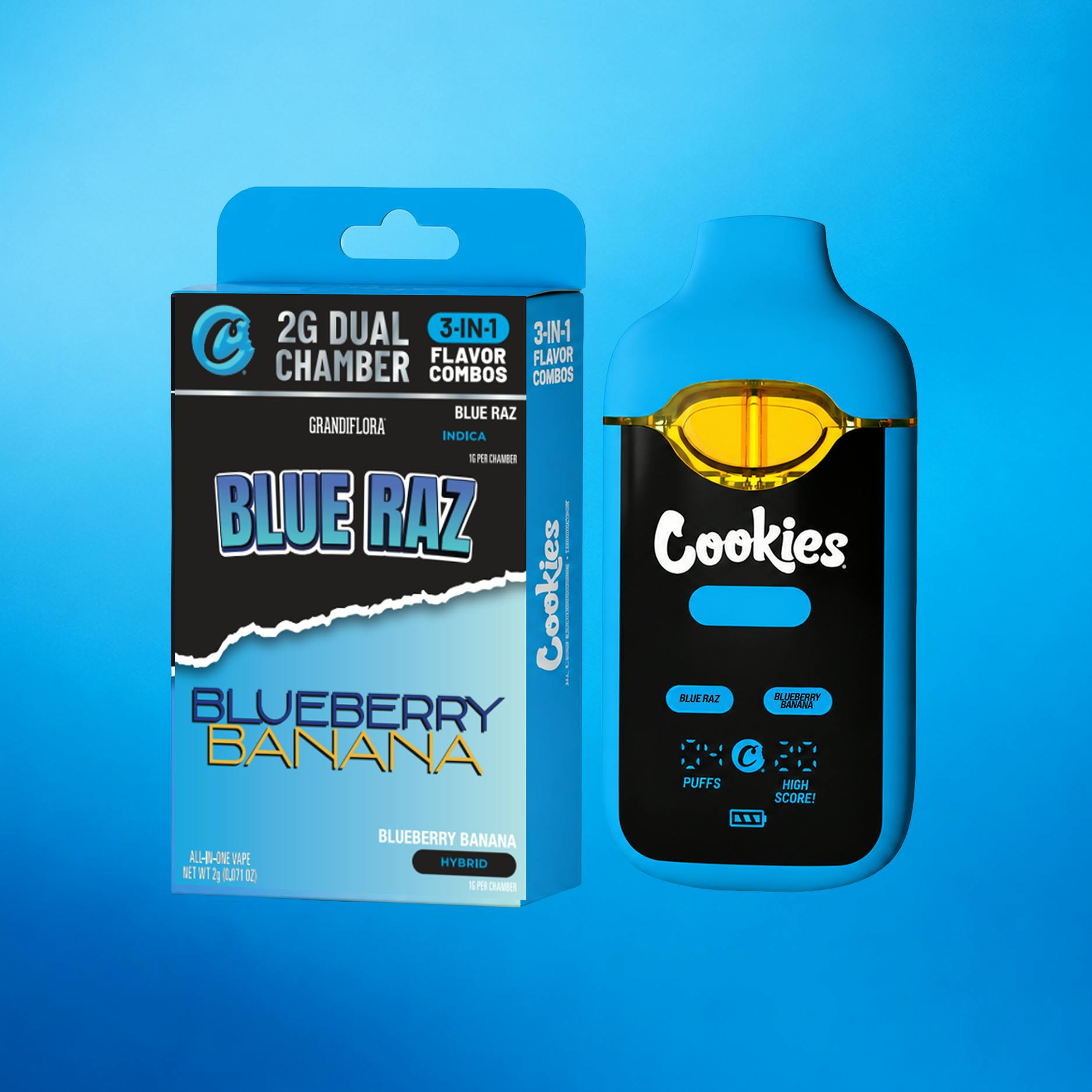 Cookies Blue Raz x Blueberry Banana 2g Dual Chamber Vape