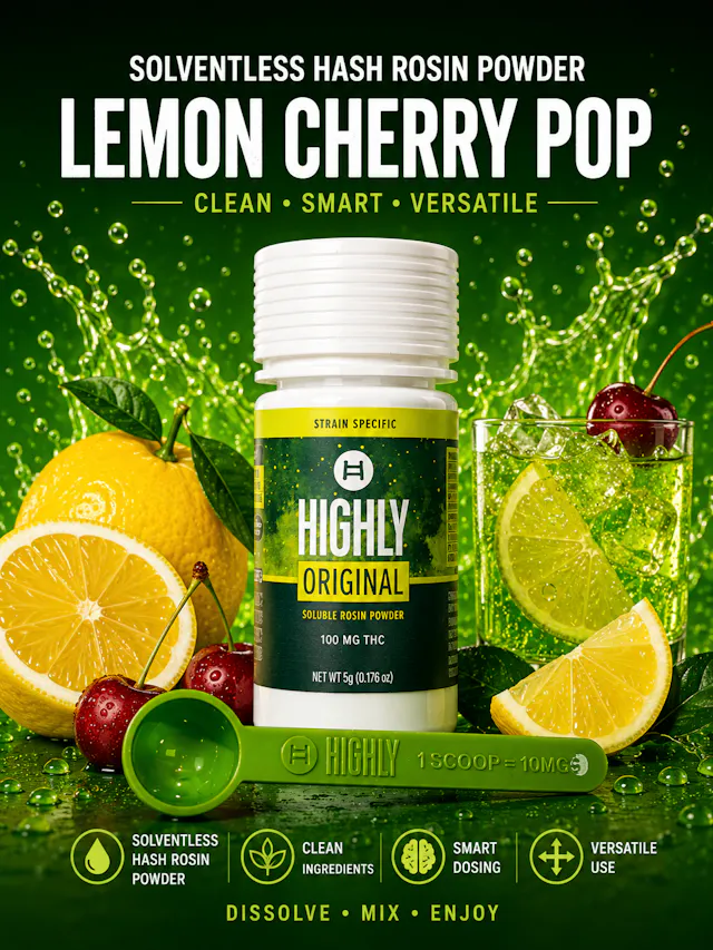 Highly Soluble Rosin Powder Original Lemon Cherry Pop 100mg (hybrid, dissolvables, .1g)