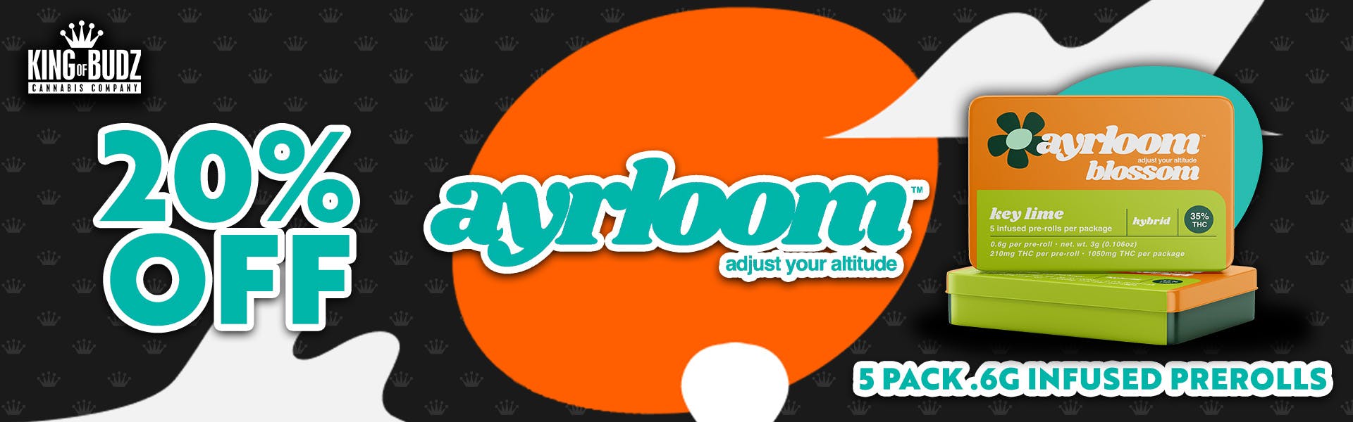 Ayrloom - 5 Pack .6g Infused Prerolls - 20 Percent OFF