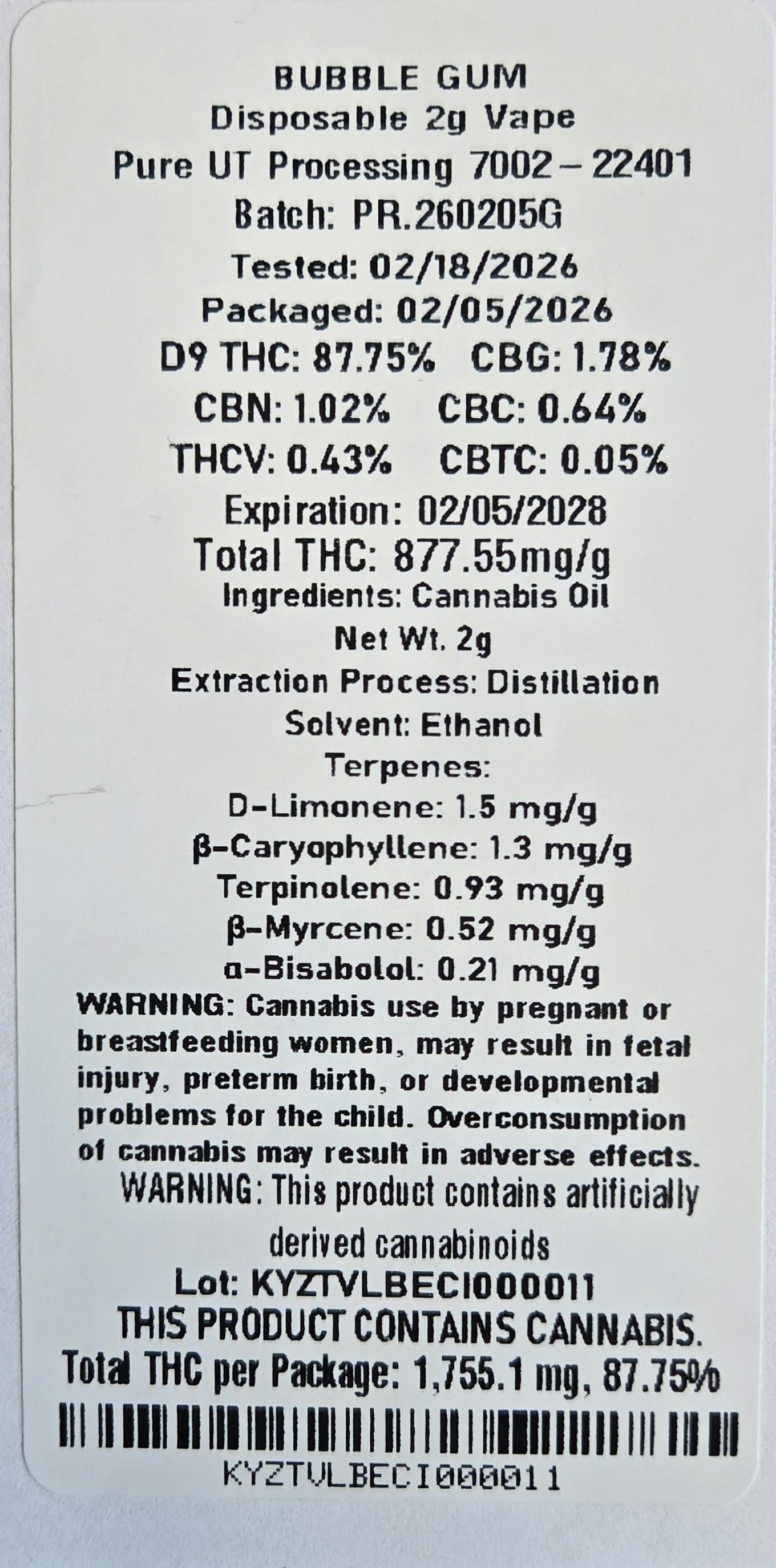 Bubble Gum Distillate All-In-One