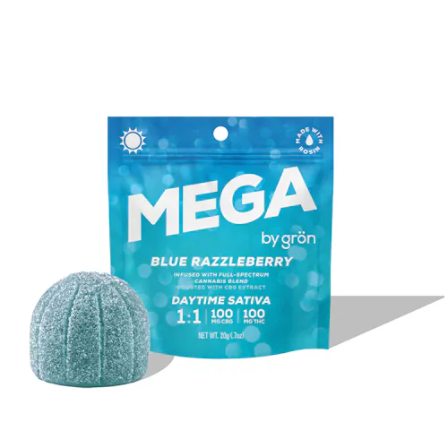 1:1 Blue Razzleberry Mega Pearl – CBG/THC-active