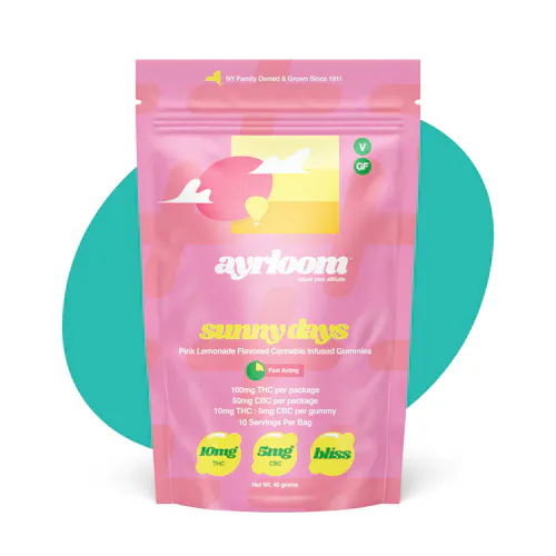 Sunny Days | Pink Lemonade 2 : 1 Gummies | 10pk | 100mg-active