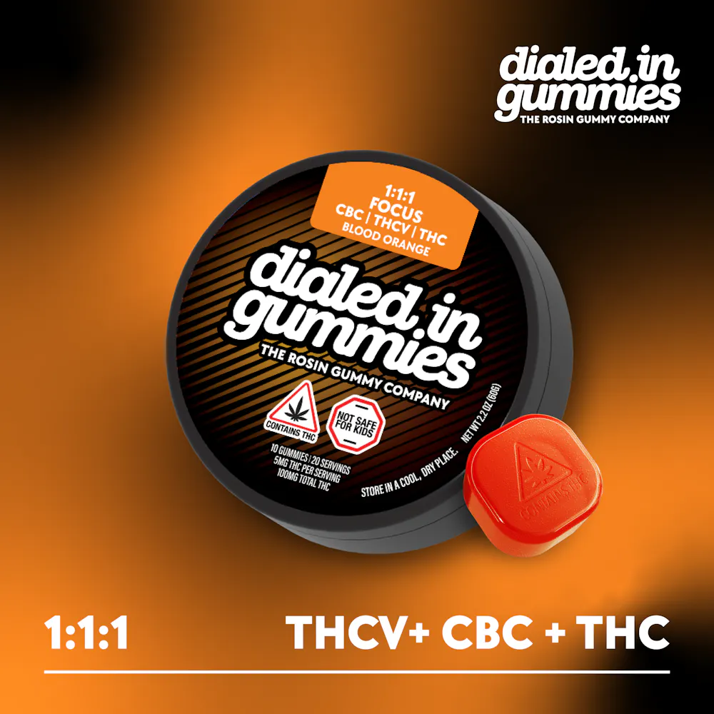 Product 100mg - Blood Orange Focus 1:1:1 - Rosin Gummies (10pk)