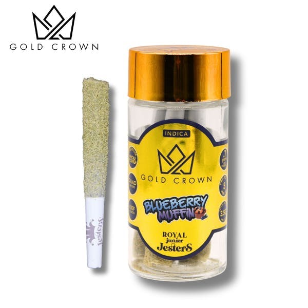 Product: Gold Crown | Tarantula Pre-Roll 5-Pack - 3.5g - Blueberry Muffin