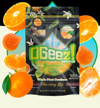 Ogeez! Naturals Sweet Clementine Live Rosin Vegan Gummies 10pk