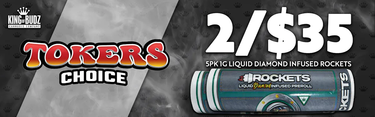 Tokers Choice - 5pk 1g Liquid Diamond Infused Rockets - 2/$35