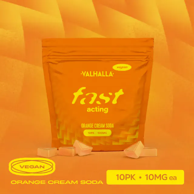 Valhalla Fast Acting Gummies Orange Cream Soda 10pk/100mg (hybrid, 2.8g)