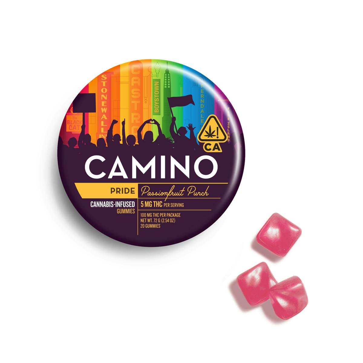 Camino 'Pride' Passionfruit Punch Gummies [20pk] (100mg THC)