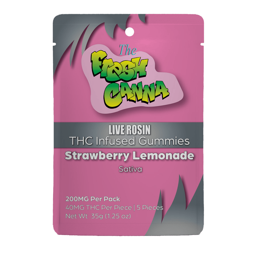 Fresh Canna | 200mg Live Rosin Gummies | Strawberry Lemonade (Sativa)