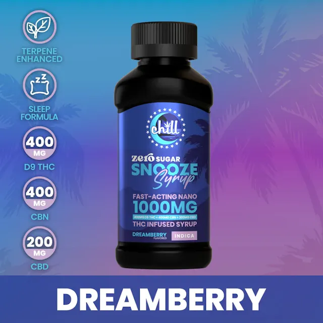 Chill Snooze Tincture Zero Sugar Dreamberry Syrup 1000mg (indica, herbal, 1g)