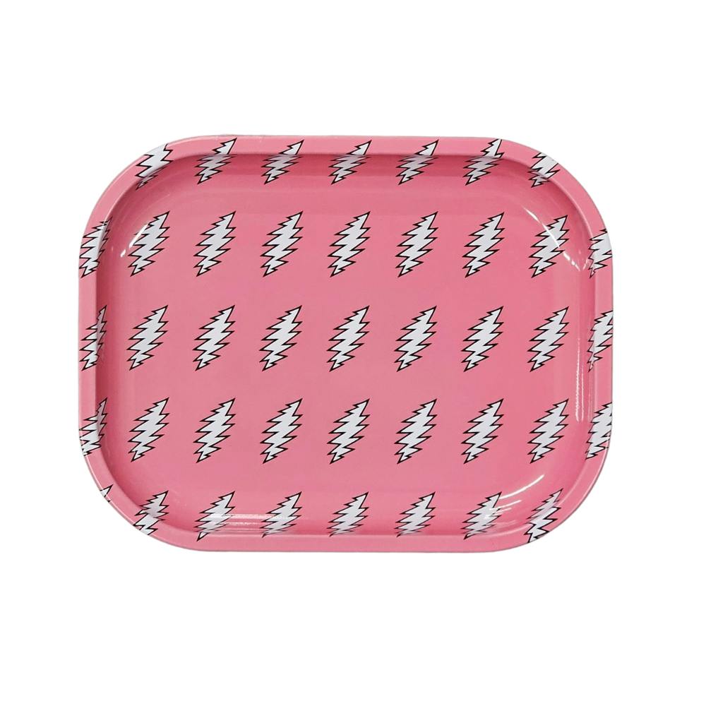 Blazy Susan - Metal Rolling Tray - Grateful Dead Bolts - Small - Pink