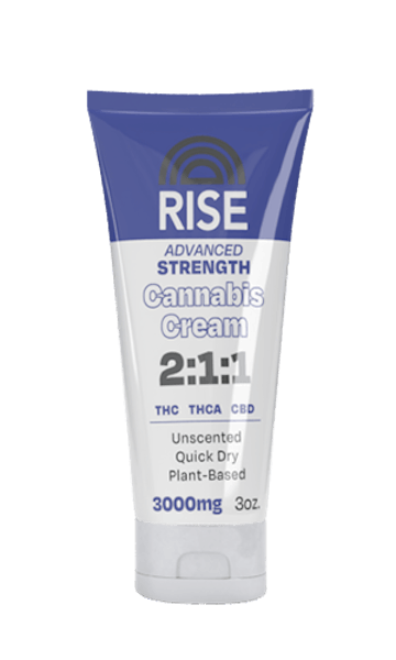 RISE | 3oz Advanced Strength Cream 2:1:1 THC:THCA:CBD | 1500mg:750mg:750mg