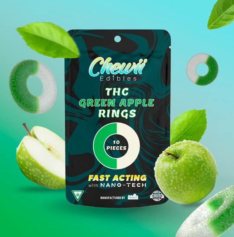 Chewii | Green Apple | 200mg Gummy Rings (10x20mg)