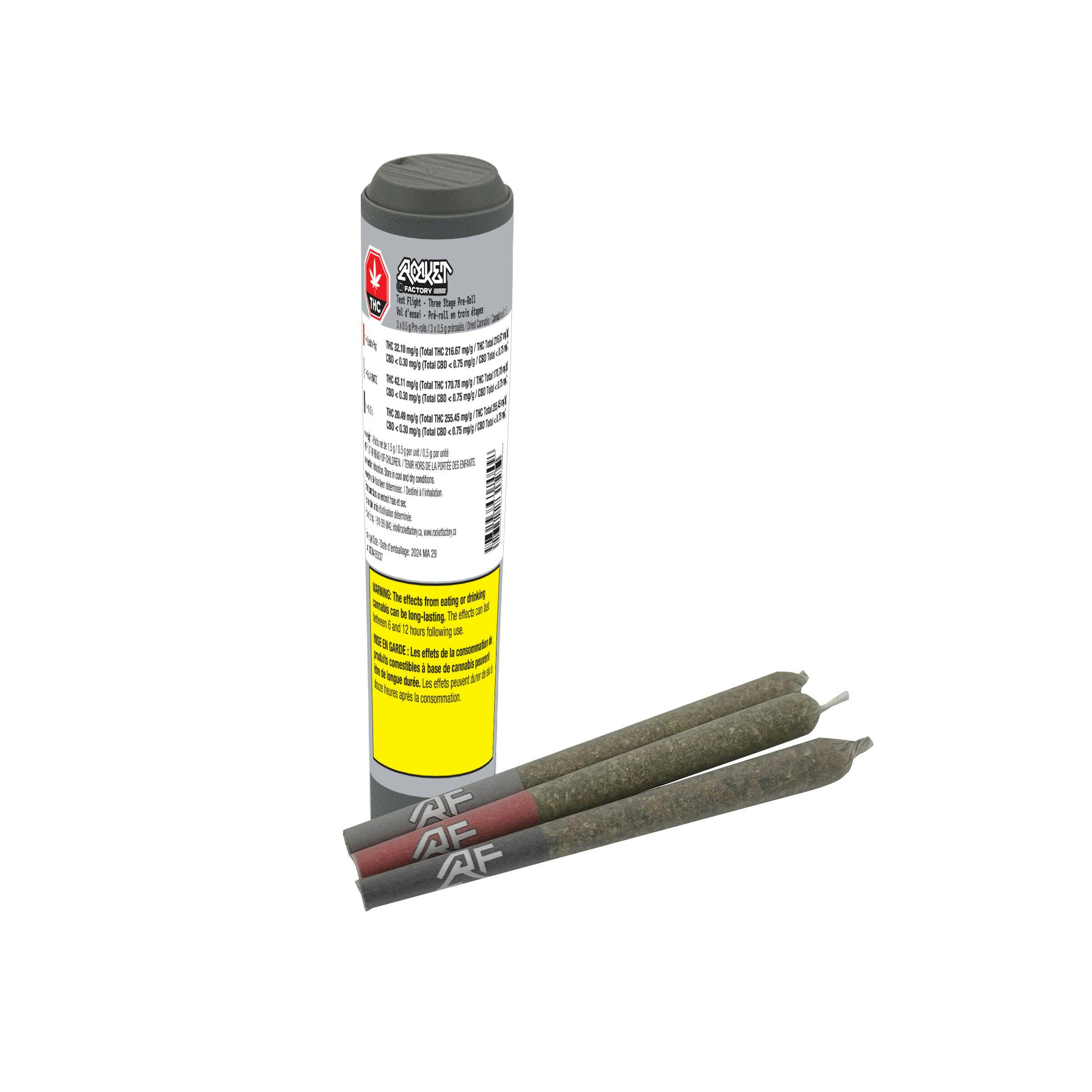 Rocket factory - test flight - three stage pre-roll - 3x0. 5g
