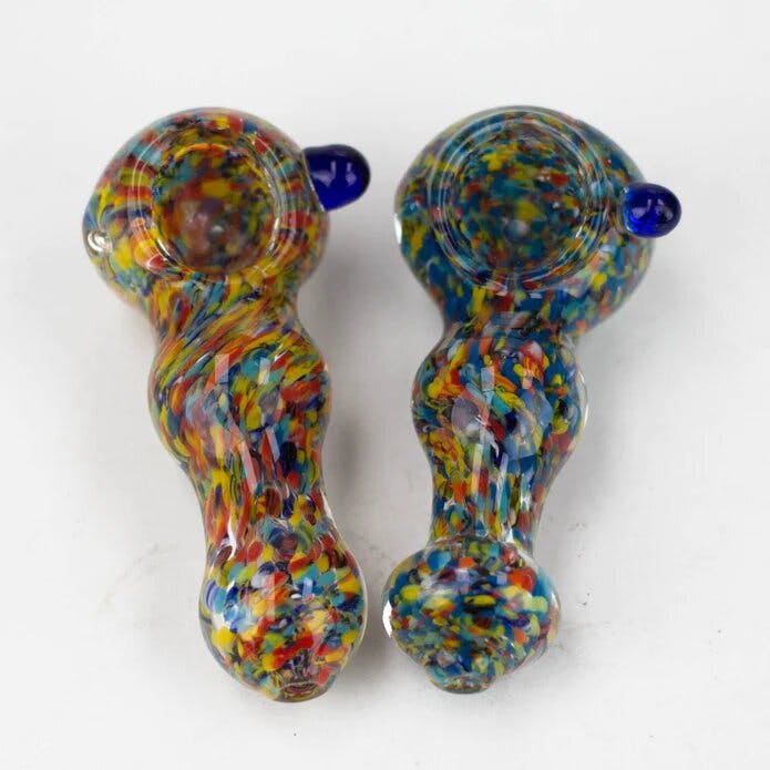 One - 3.5" Softglass Hand Pipe - Bubble Stem