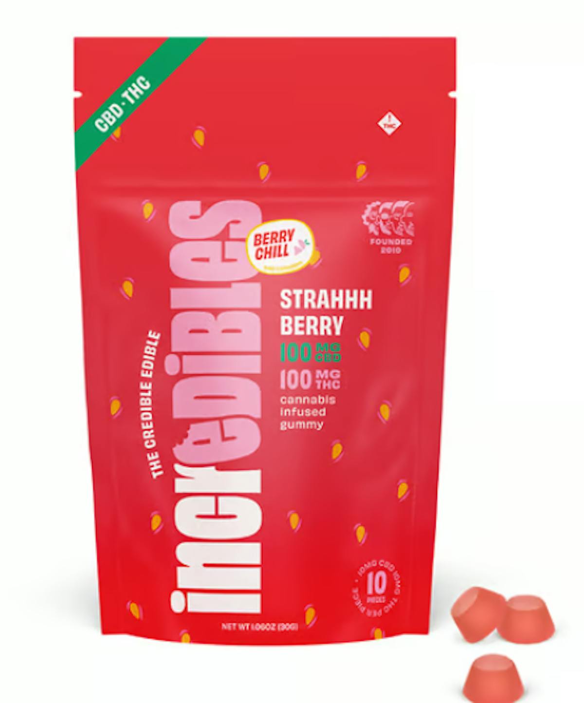 Photo of Incredibles 1:1 Strahhhberry Gummies 100mg (THC:CBD)