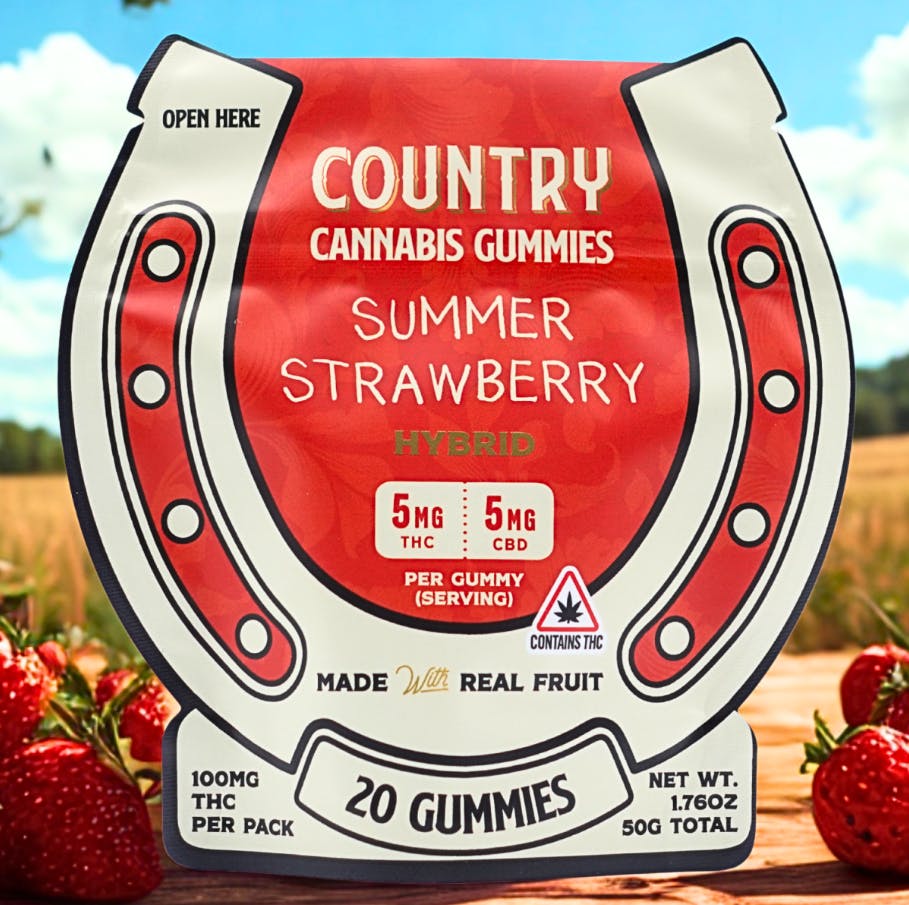 Product: Country | Summer Strawberry | Fast-Acting Nano Gummies - 100mg THC, 100mg CBD