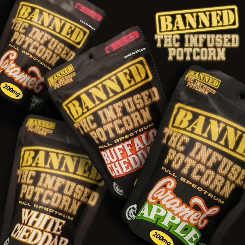 Banned - White Cheddar 200mg Potcorn