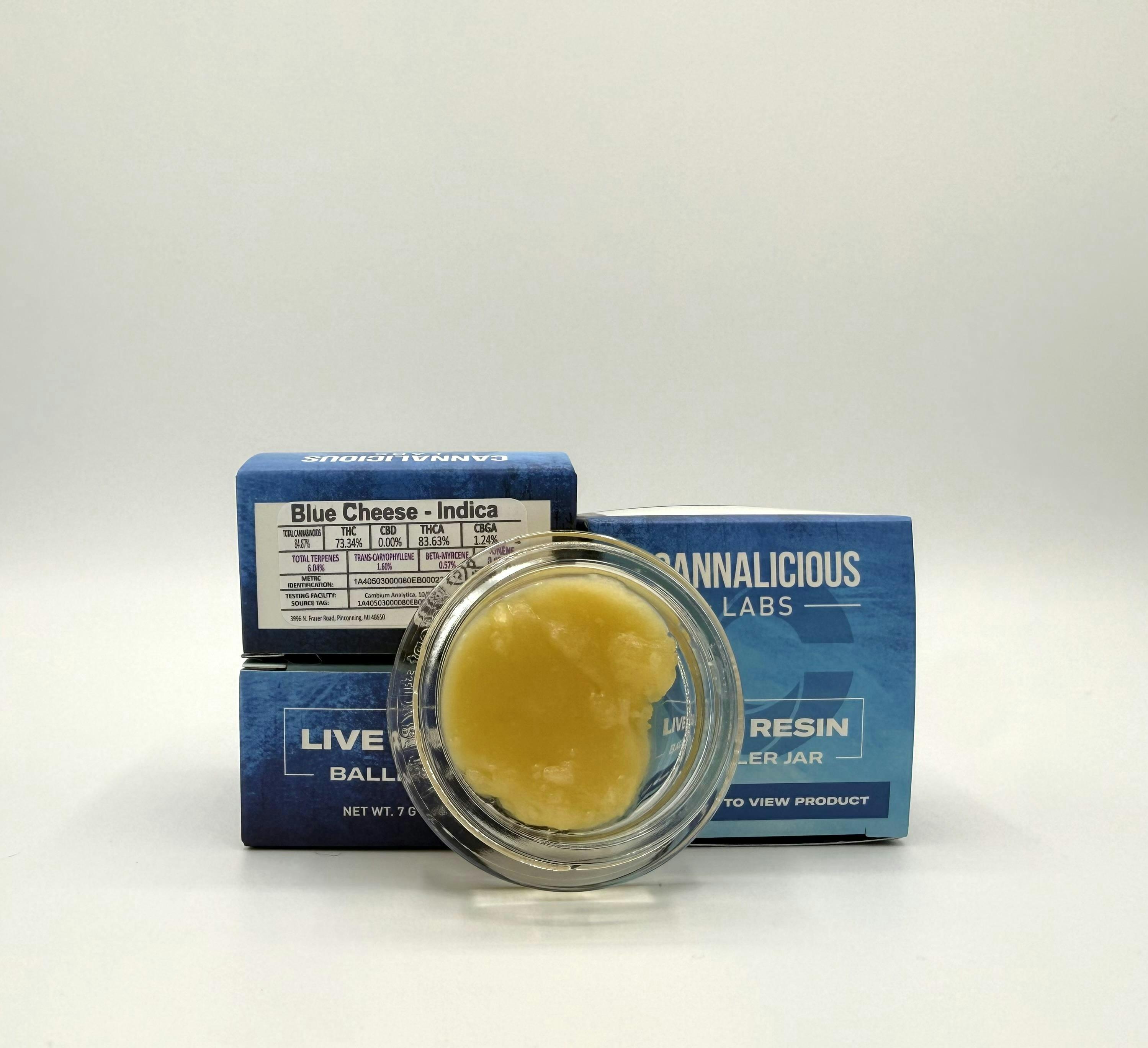 Cannalicious - 7g Live Resin Baller Jar - Blue Cheese