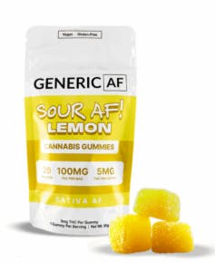 Generic AF Sour AF Lemon | Gummies | 100mg | 20 Pack | Central Processors NY