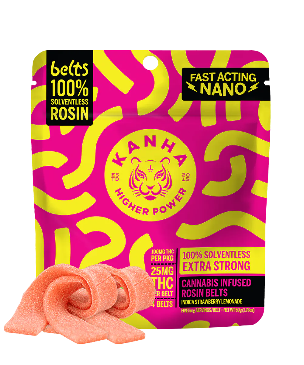 Sour Strawberry Lemonade Gummy Belt (Live Rosin) - 100mg THC | The