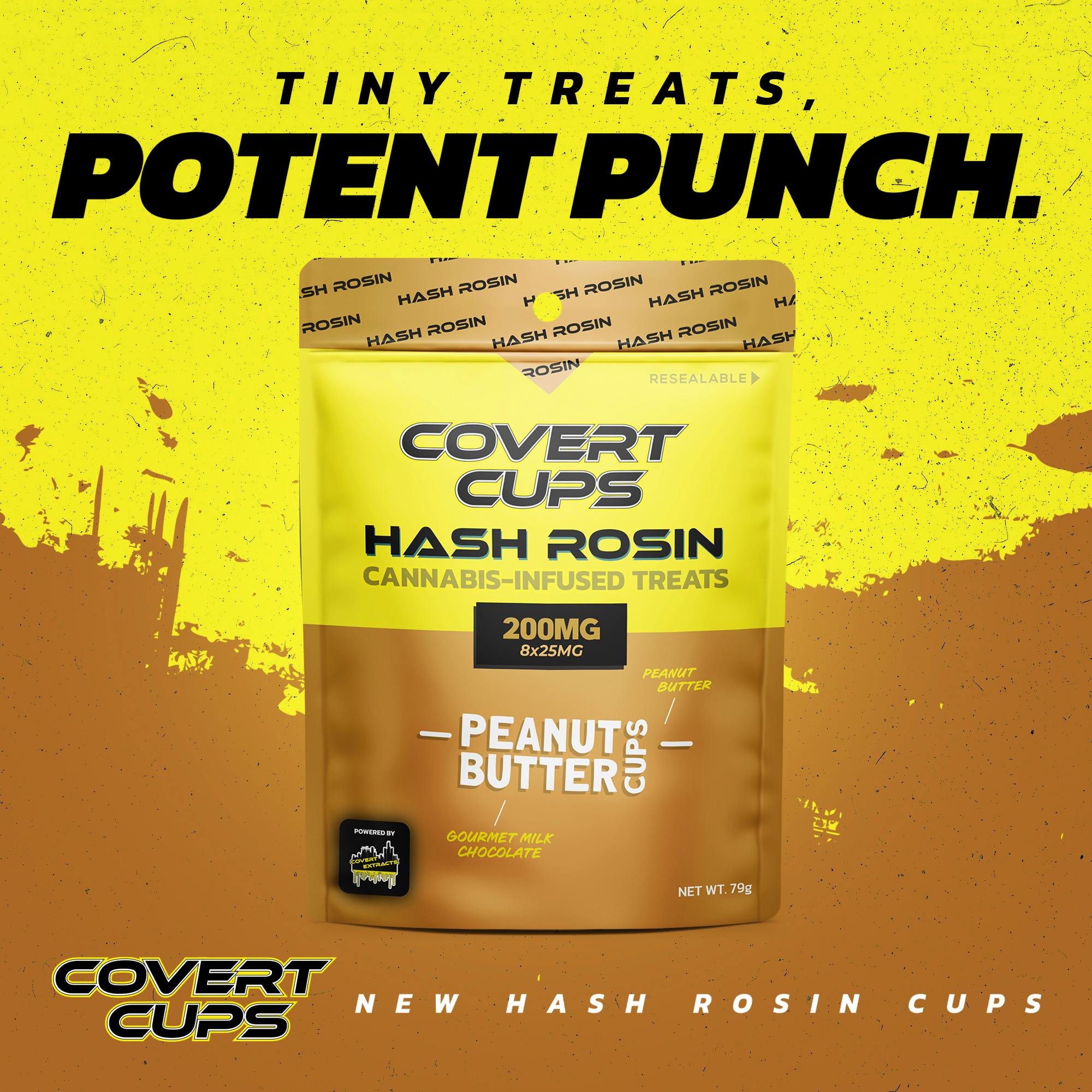 Product: Covert Cups | Peanut Butter | Infused Rosin Edibles | 200mg | Hybrid
