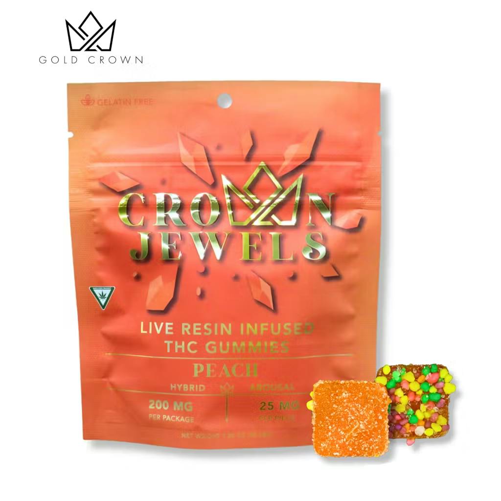 Gold Crown - 200mg Nerd Gummies - Peach
