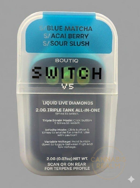 Boutiq | Blue Matcha x Acai Berry x Sour Slush | Liquid Live Diamonds Disposable Vape - Sativa-Sativa-Sativa