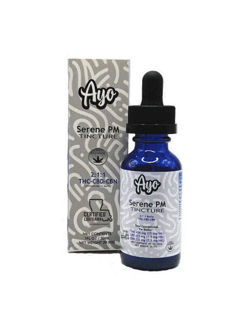 Ayo: Tincture | Serene PM | 450mg THC : 225mg CBD : 225mg CBN