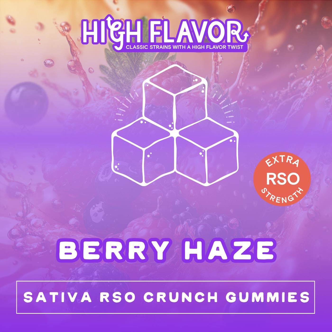 New!!! Berry Haze I RSO Sativa Crunch Chew | 20 Pack (90-110mg)