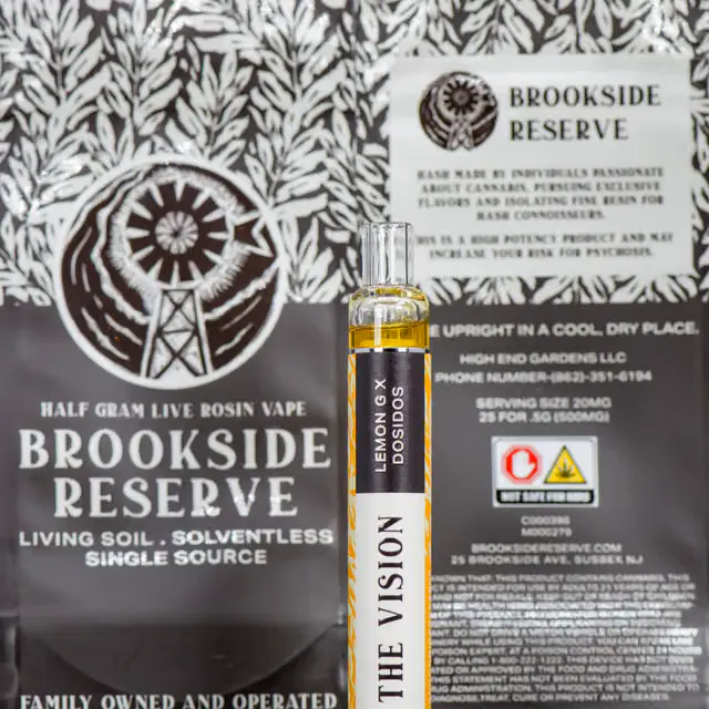 Brookside Reserve Rosin Disposable The Vision .5g (hybrid, live rosin disposable)