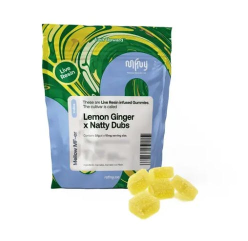 Edibles | MFNY| Live Resin Gummies | Lemon Ginger x Natty Dubs | 100mg | 10ct