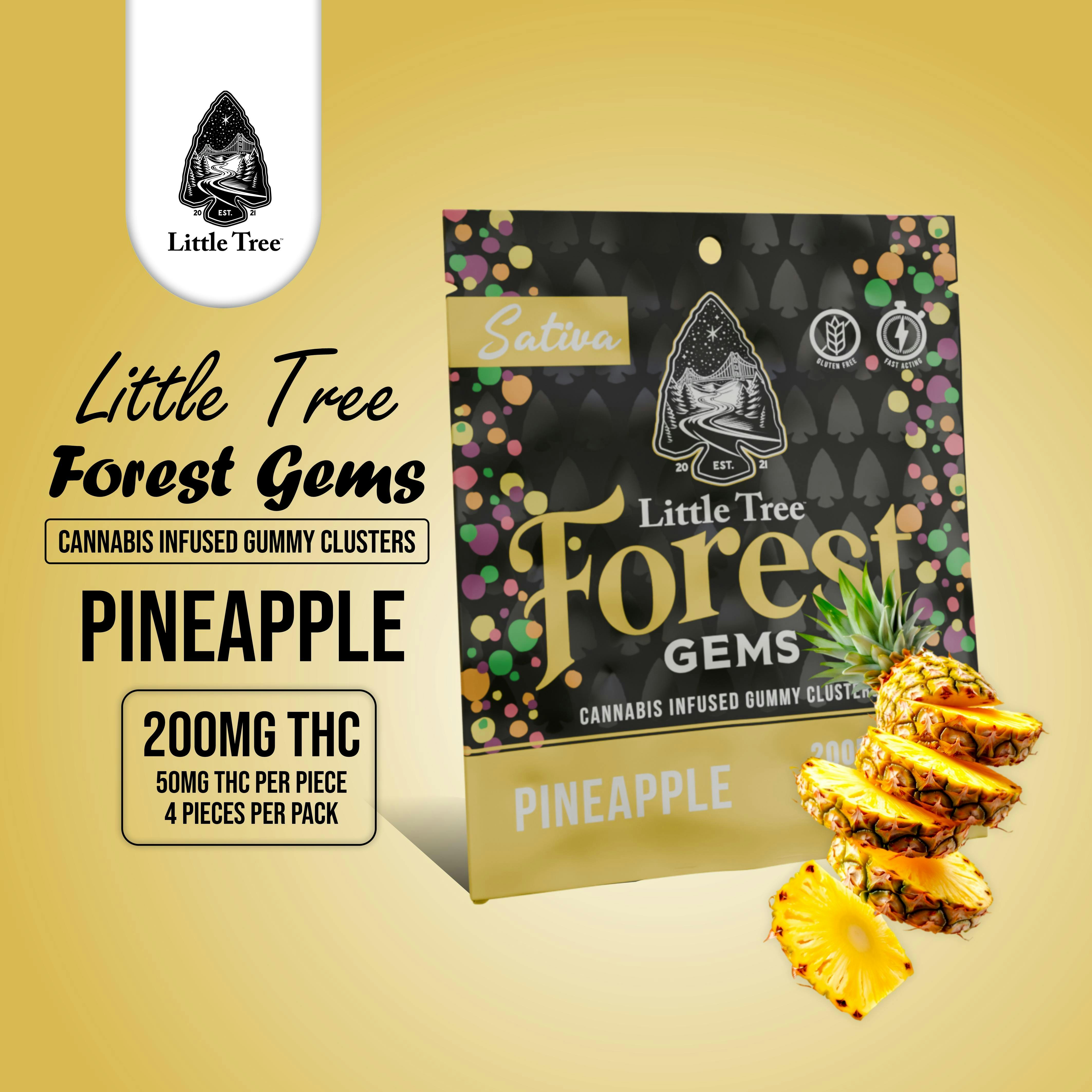 Product: Little Tree | Pineapple Forest Gems Gummies 4x50mg 200mg