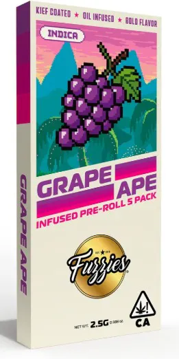 カリフォルニア産インディカ系 Grape Ape Candy 20ml ラス1! Fuzzies Originals Grape Ape 2.5g Infused Preroll Packs - Indica