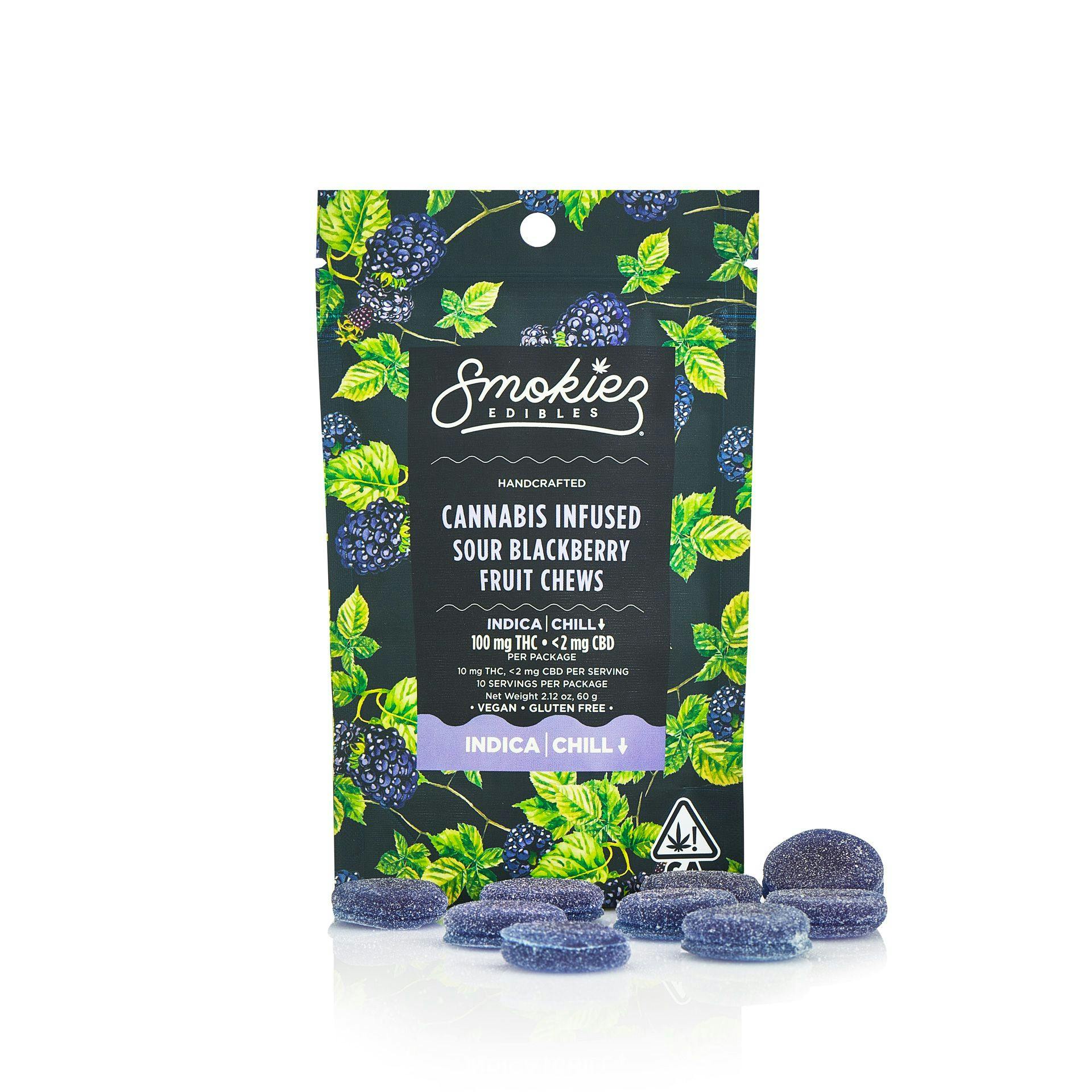 Sour Blackberry Indica  100mg THC Fruit Chews