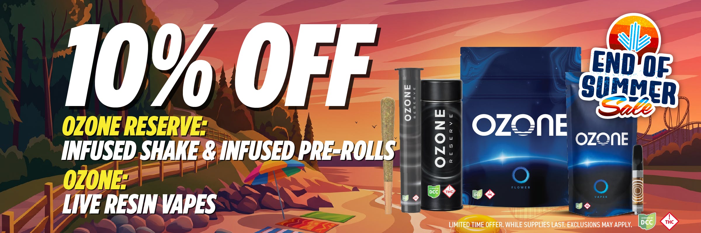 10% off Ozone LR Vapes & Ozone Reserve Infused products