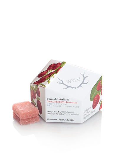 WYLD - 10mg THC: 200mg CBD Gummies - Strawberry - EDIBLES by Wyld at King of Budz