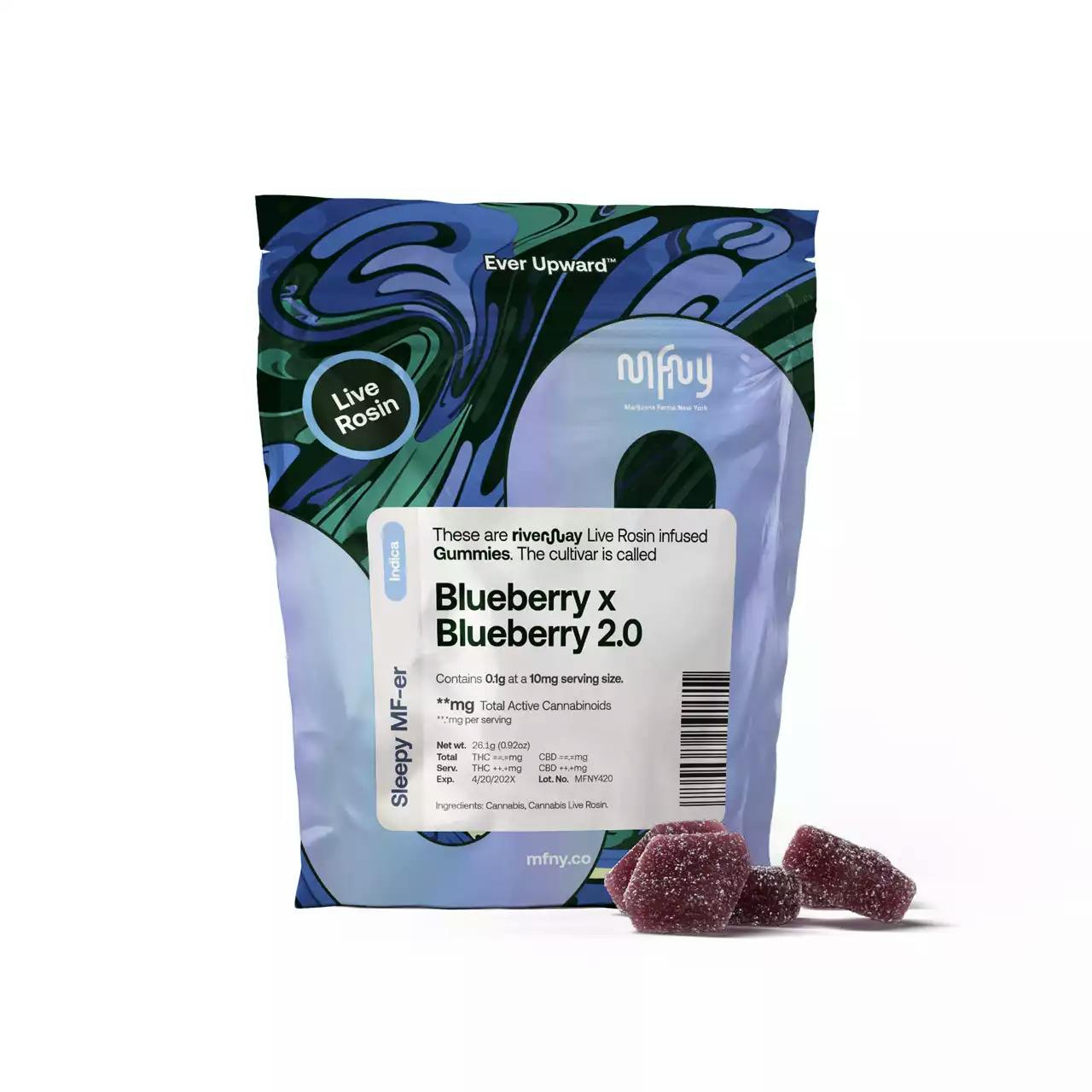 MFNY | Blueberry x Blueberry 2.0 | Live Rosin | 100mg | 10ct