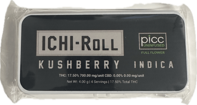 ICHI-ROLL | Uninfused Pre-roll | 1G 4-PACK (4G) | Kushberry (I)