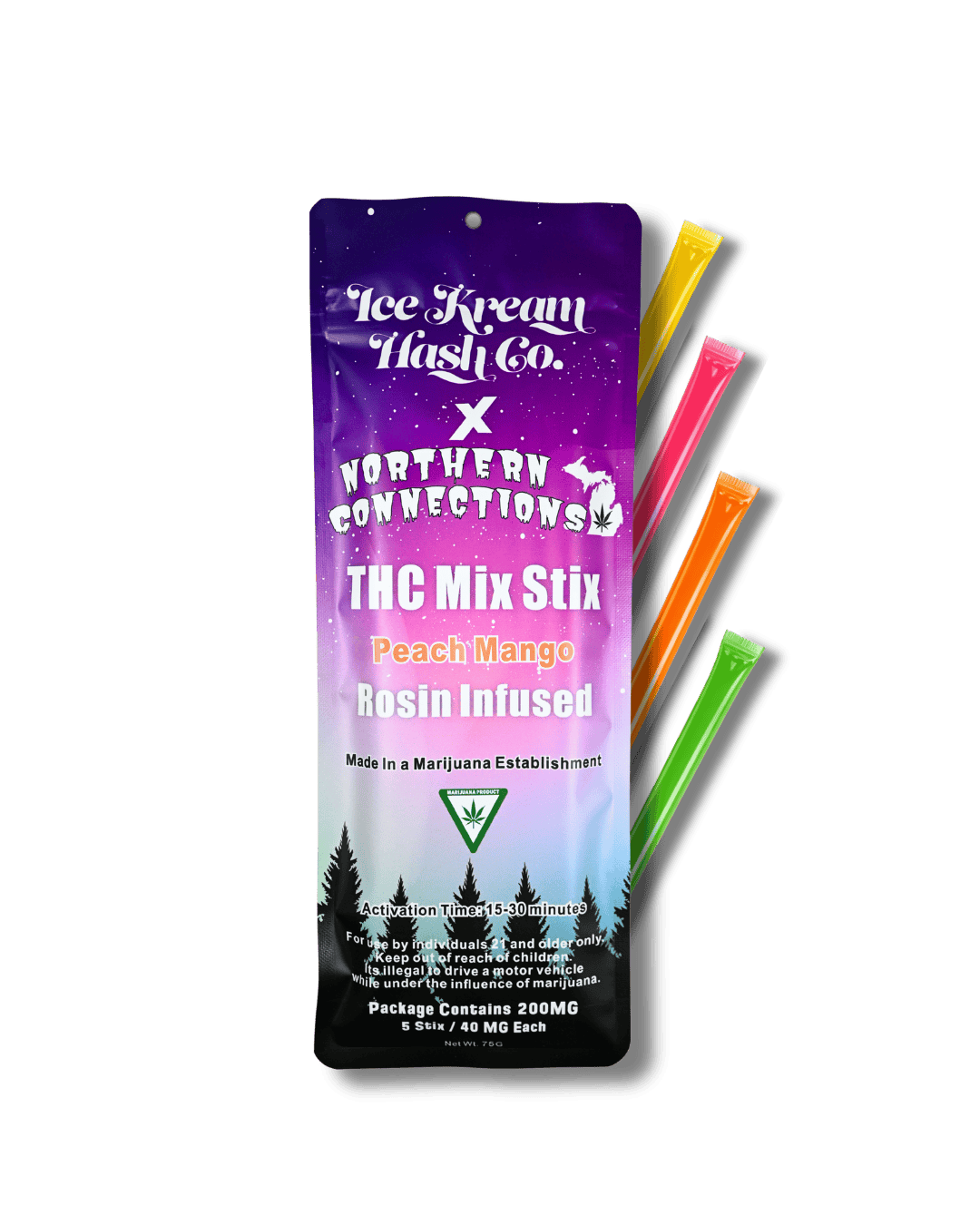IKHCO x Northern Connections Peach Mango THC Mix Stix by Ice Kream Hash Co. – Edibles at Gatsby Cannabis